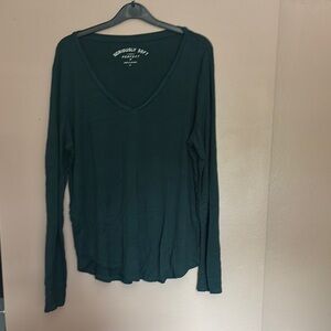 Aeropostale Green Fitted Long Sleeve Blouse